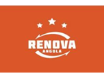 Logotipo oficial do partido RENOVA ANGOLA em fundo laranja com estrelas brancas e tipografia moderna.