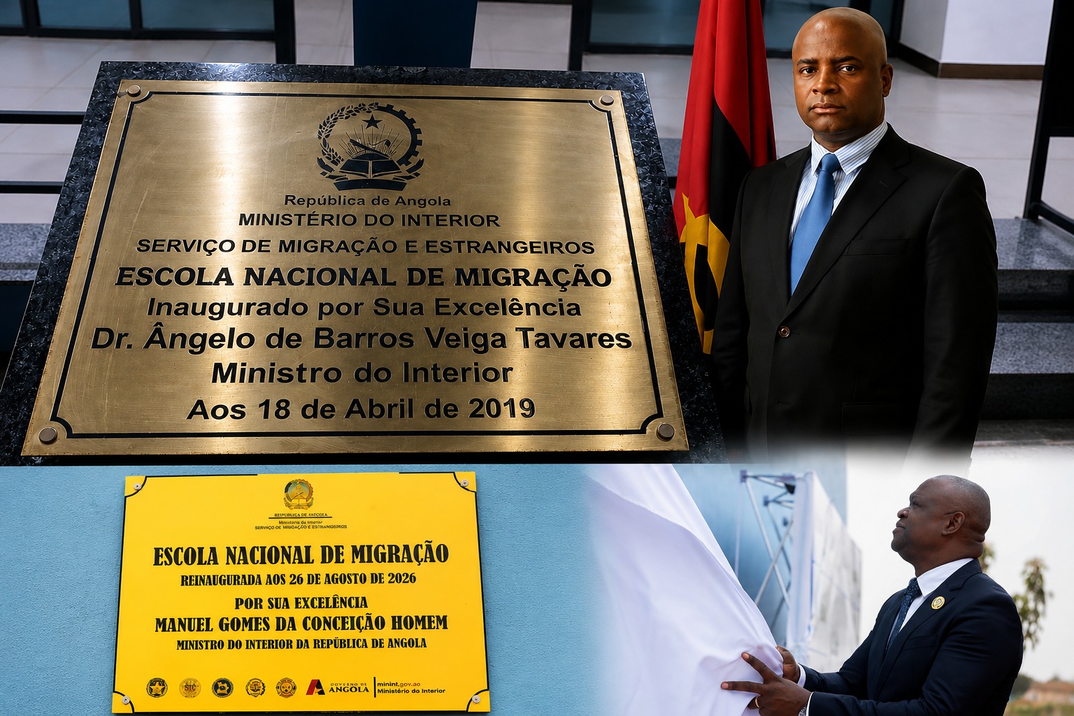 Manuel Homem Ministro do Interior criticado por reinaugurar Escola 7 anos depois da sua inauguração feita pelo ex-Ministro Ângelo da Veiga Tavares