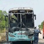 Autocarro da MACON incendeia-se com 27 pessoas a bordo na EN280, entre Cubango e Huíla, falta de segurança dos passageiros nestes Autocarros